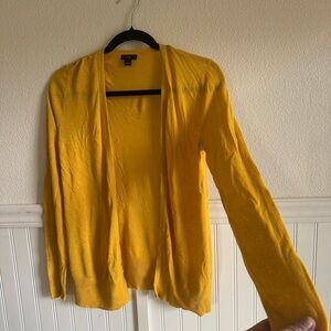 Ann Taylor cardigan golden yellow